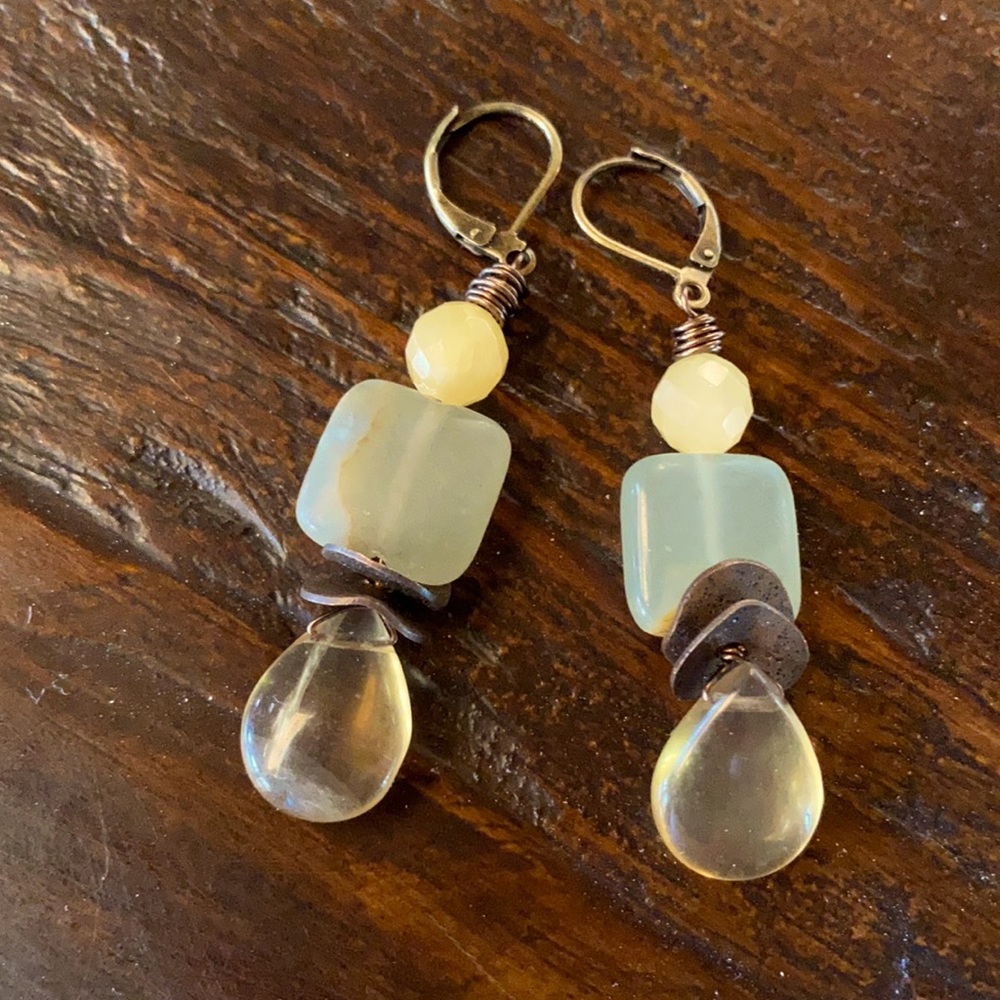 Natural Stone Drop Earrings
